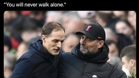 Tuchel habis kalah? Youll never walk alone, Tuchel. Sini Klopp temani. Foto: dok. Twitter