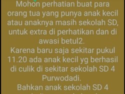 Geger Pesan Berantai soal Penculikan Anak SD di Grobogan, Polisi: Hoax!