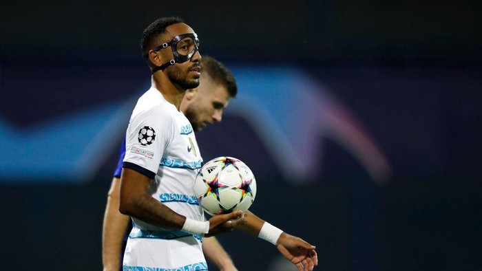 ZAGREB, CROATIA - SEPTEMBER 06: Pierre-Emerick Aubameyang of Chelsea during the UEFA Champions League group E match between Dinamo Zagreb and Chelsea FC at Stadion Maksimir on September 6, 2022 in Zagreb, Croatia. (Photo by Slavko Midzor/Pixsell/MB Media/Getty Images)