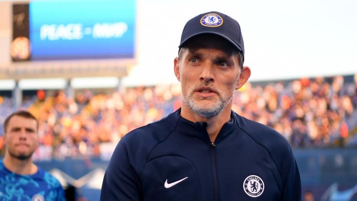 ZAGREB, CROATIA - SEPTEMBER 06: Thomas Tuchel, Manager of Chelsea looks on prior to the UEFA Champions League group E match between Dinamo Zagreb and Chelsea FC at Stadion Maksimir on September 06, 2022 in Zagreb, Croatia. (Photo by Jurij Kodrun/Getty Images)