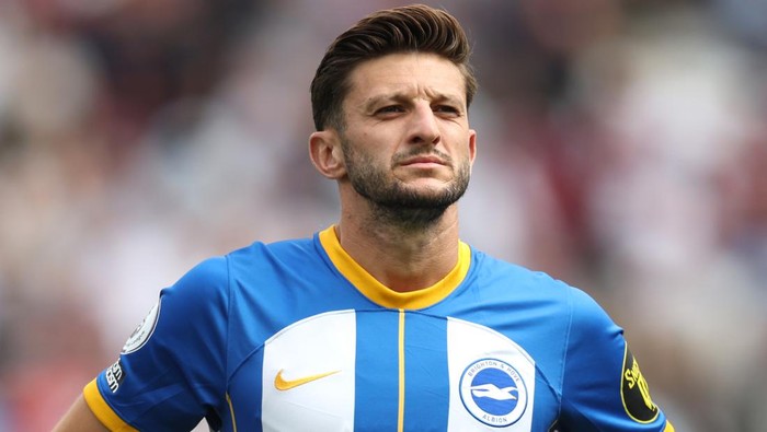 LONDON, ENGLAND - AUGUST 21: Adam Lallana of Brighton and Hove Albion during the Premier League match between West Ham United and Brighton & Hove Albion at London Stadium on August 21, 2022 in London, England. (Photo by Alex Pantling/Getty Images)