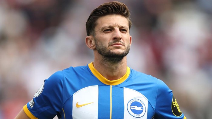 Adam Lallana LONDON, ENGLAND - AUGUST 21: Adam Lallana of Brighton and Hove Albion during the Premier League match between West Ham United and Brighton & Hove Albion at London Stadium on August 21, 2022 in London, England. (Photo by Alex Pantling/Getty Images)