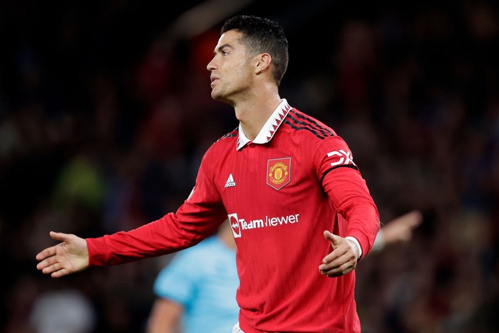 MANCHESTER, UNITED KINGDOM - SEPTEMBER 8: Cristiano Ronaldo of Manchester United  during the UEFA Europa League   match between Manchester United v Real Sociedad at the Old Trafford on September 8, 2022 in Manchester United Kingdom (Photo by David S. Bustamante/Soccrates/Getty Images)