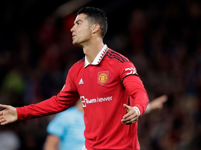 MANCHESTER, UNITED KINGDOM - SEPTEMBER 8: Cristiano Ronaldo of Manchester United  during the UEFA Europa League   match between Manchester United v Real Sociedad at the Old Trafford on September 8, 2022 in Manchester United Kingdom (Photo by David S. Bustamante/Soccrates/Getty Images)
