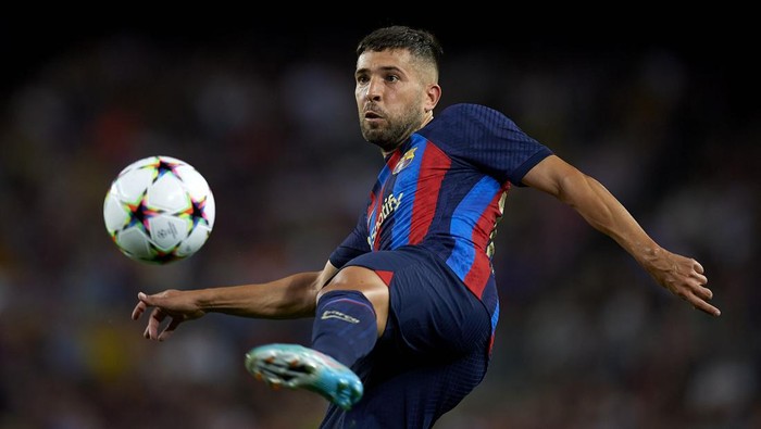 Jordi Alba left-back of Barcelona and Spain in action during the UEFA Champions League group C match between FC Barcelona and Viktoria Plzen at Spotify Camp Nou on September 7, 2022 in Barcelona, Spain. (Photo by Jose Breton/Pics Action/NurPhoto via Getty Images)