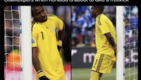 Tendangan bebas Ronaldo diejek tak lagi bikin takut kiper lawan. Foto: dok. Twitter