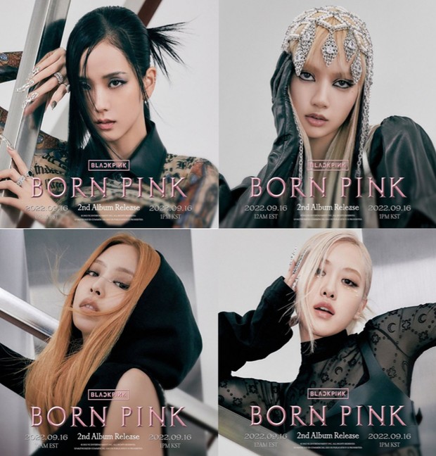 Concept poster dari album ke-2 BLACKPINK/Foto: instagram.com/blackpinkofficial Keempat anggota BLACKPINK tampil memukau dalam concept poster Born pink.