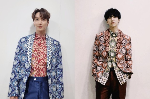 Potret Lee Teuk dan Ye Sung Super Junior mengenakan pakaian batik dari Ridwan Kamil/ Foto: instagram.com/xxteukxx; instagram.com/yesung1108 Potret Lee Teuk dan Ye Sung Super Junior mengenakan pakaian batik dari Ridwan Kamil