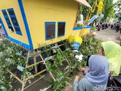 Duh! Bunga Kendaraan Hias di Sukabumi Malah Dicabuti Emak-emak