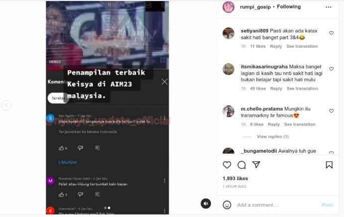 Netizen Malaysia yang menghadiri acara internasional memfitnah Keisya