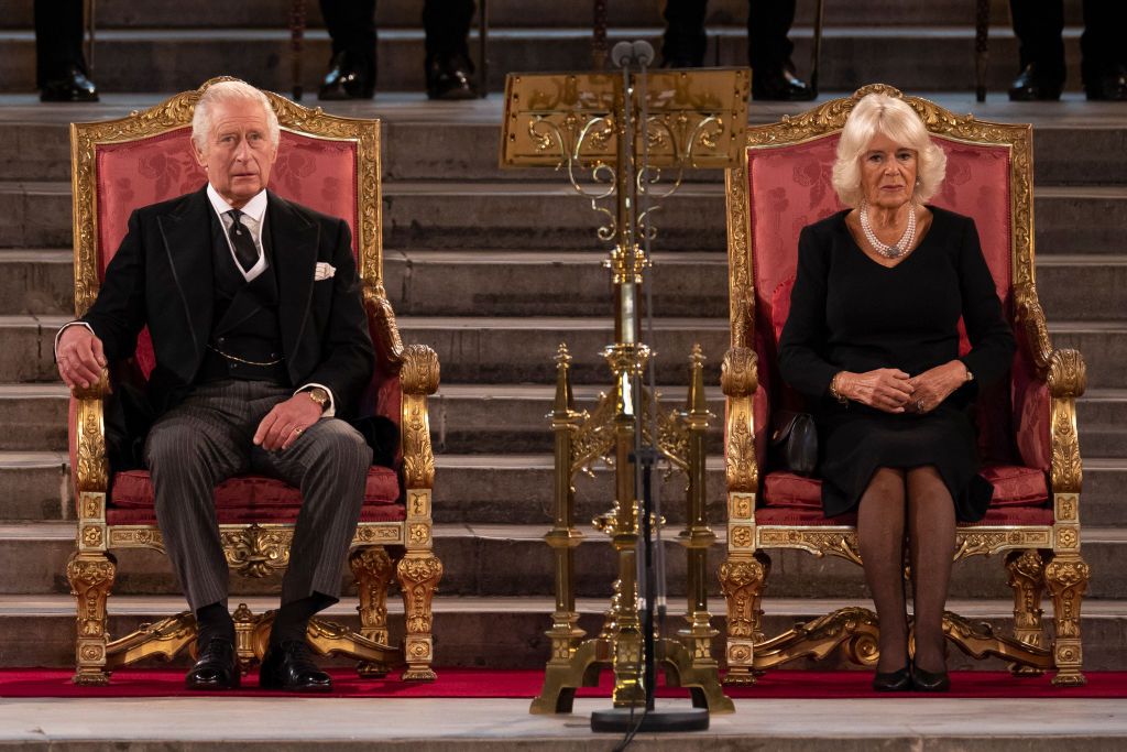 LONDON, UNITED KINGDOM - JULY 12: (EMBARGOED FOR PUBLICATION IN UK NEWSPAPERS UNTIL 48 HOURS AFTER CREATE DATE AND TIME) Camilla, Duchess of Cornwall attends a State Banquet at Buckingham Palace on day 1 of the Spanish State Visit on July 12, 2017 in London, England.  This is the first state visit by the current King Felipe and Queen Letizia, the last being in 1986 with King Juan Carlos and Queen Sofia. (Photo by Max Mumby/Indigo/Getty Images)