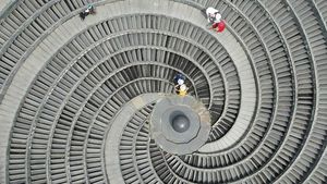 Air Mancur Spiral di China Kini Mengering, Terlihat Fotojenik