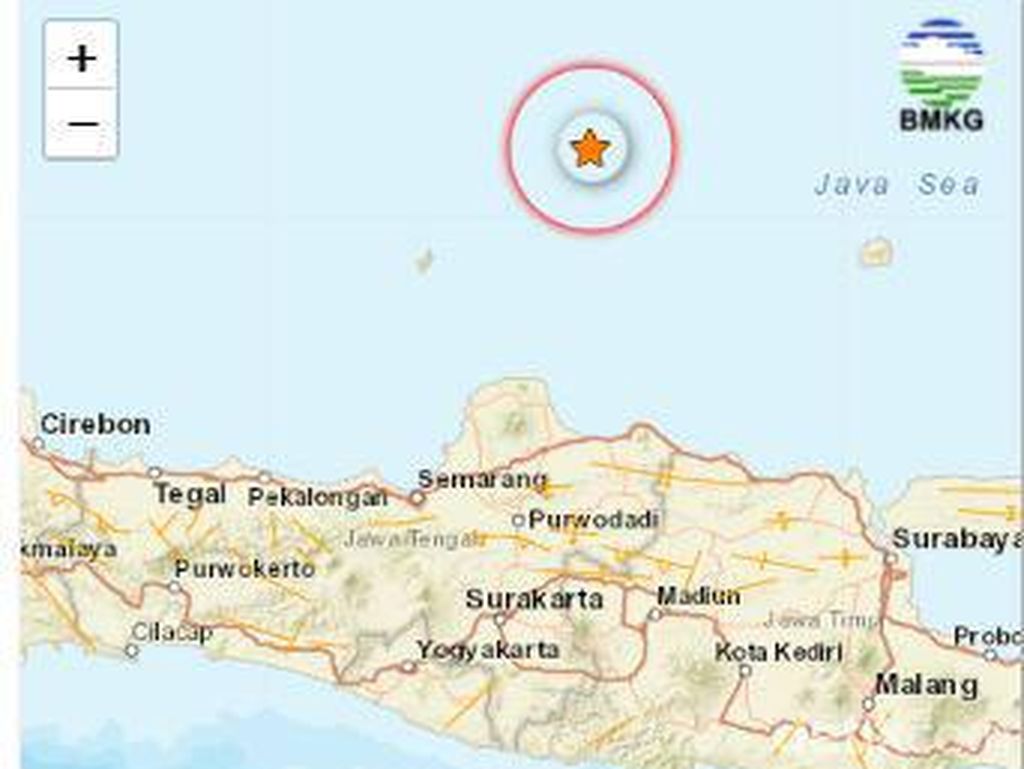 Gempa M 4,1 Guncang Perairan Utara Rembang
