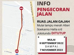 Ada Perbaikan, Jalan Gajah Raya Semarang Ditutup Sampai 7 November