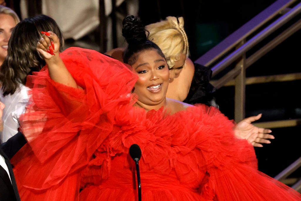 LOS ANGELES, CALIFORNIA - SEPTEMBER 12: Lizzo accepts Outstanding Competition Program for 