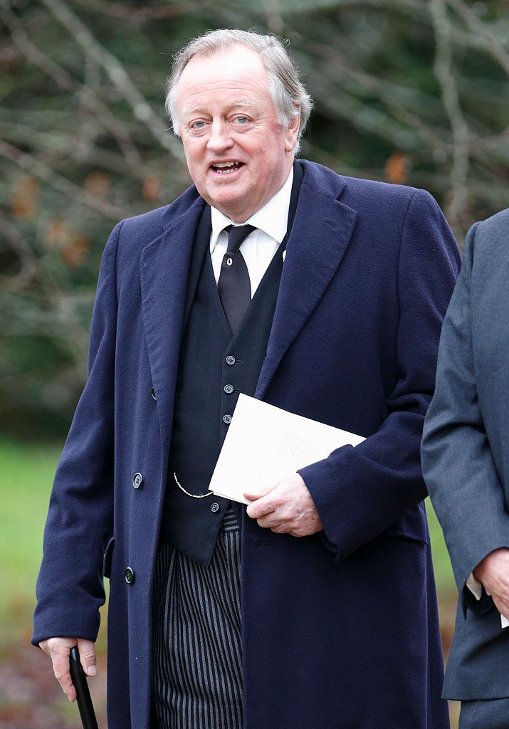 487642869 BLANDFORD FORUM, UNITED KINGDOM - MAY 01: (EMBARGOED FOR PUBLICATION IN UK NEWSPAPERS UNTIL 48 HOURS AFTER CREATE DATE AND TIME) Andrew Parker Bowles attends the funeral of Mark Shand at Holy Trinity Church, Stourpaine on May 1, 2014 near Blandford Forum in Dorset, England. Conservationist and travel writer Mark Shand, brother of Camilla, Duchess of Cornwall, died unexpectedly last week after falling and hitting his head in New York. (Photo by Max Mumby/Indigo/Getty Images)