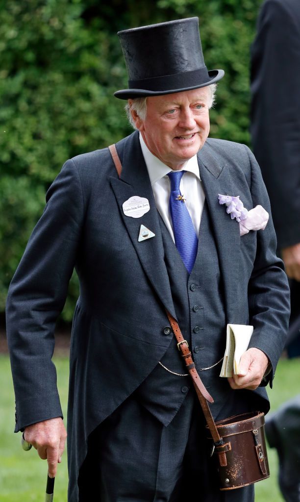 BLANDFORD FORUM, UNITED KINGDOM - MAY 01: (EMBARGOED FOR PUBLICATION IN UK NEWSPAPERS UNTIL 48 HOURS AFTER CREATE DATE AND TIME) Andrew Parker Bowles attends the funeral of Mark Shand at Holy Trinity Church, Stourpaine on May 1, 2014 near Blandford Forum in Dorset, England. Conservationist and travel writer Mark Shand, brother of Camilla, Duchess of Cornwall, died unexpectedly last week after falling and hitting his head in New York. (Photo by Max Mumby/Indigo/Getty Images)