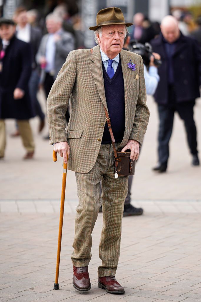 BLANDFORD FORUM, UNITED KINGDOM - MAY 01: (EMBARGOED FOR PUBLICATION IN UK NEWSPAPERS UNTIL 48 HOURS AFTER CREATE DATE AND TIME) Andrew Parker Bowles attends the funeral of Mark Shand at Holy Trinity Church, Stourpaine on May 1, 2014 near Blandford Forum in Dorset, England. Conservationist and travel writer Mark Shand, brother of Camilla, Duchess of Cornwall, died unexpectedly last week after falling and hitting his head in New York. (Photo by Max Mumby/Indigo/Getty Images)