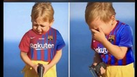 Salah satu meme yang mencibir performa Barcelona. Foto: dok. Twitter