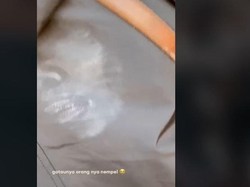 Viral Sampai Bikin Ngakak, Makeup Bergambar Wajah Menempel di Jaket Pria Ini