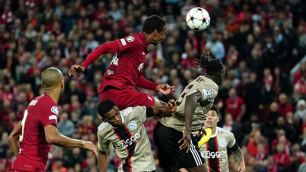 Liverpool's Joel Matip scores their side's second goal of the game during the UEFA Champions League match at Anfield, Liverpool. Picture date: Tuesday September 13, 2022. (Photo by Martin Rickett/PA Images via Getty Images)
