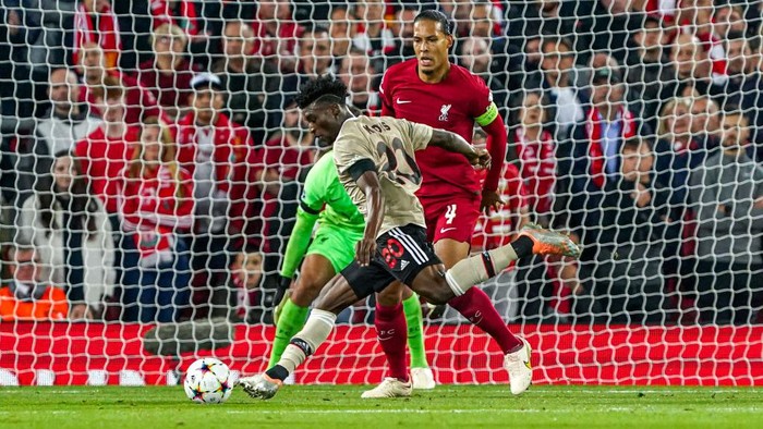 LIVERPOOL, UNITED KINGDOM - SEPTEMBER 13: Mohammed Kudus of Ajax during the UEFA Champions League match between Liverpool and Ajax at Anfield on September 13, 2022 in Liverpool, United Kingdom (Photo by Andre Weening/Orange Pictures/BSR Agency/Getty Images)