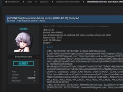 Diunggah di Forum Hacker Bjorka, 12 Ribu Data Mahasiswa UMK Kudus Diduga Bocor