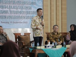 Bupati Bandung Beri Pengarahan ke 50 Mahasiswa Penerima Beasiswa BESTI