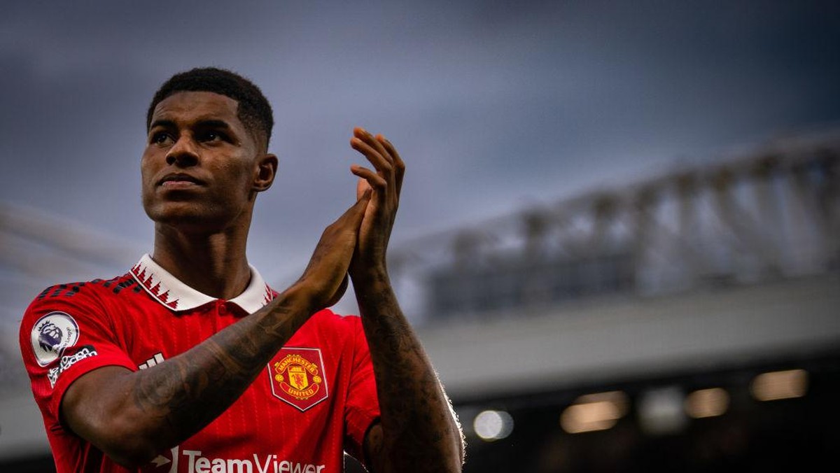 Marcus Rashford absen untuk waktu cukup lama karena cedera otot (Manchester United via Getty Imag/Ash Donelon)