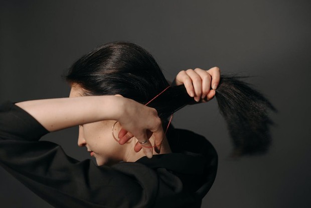 Women tie their hair