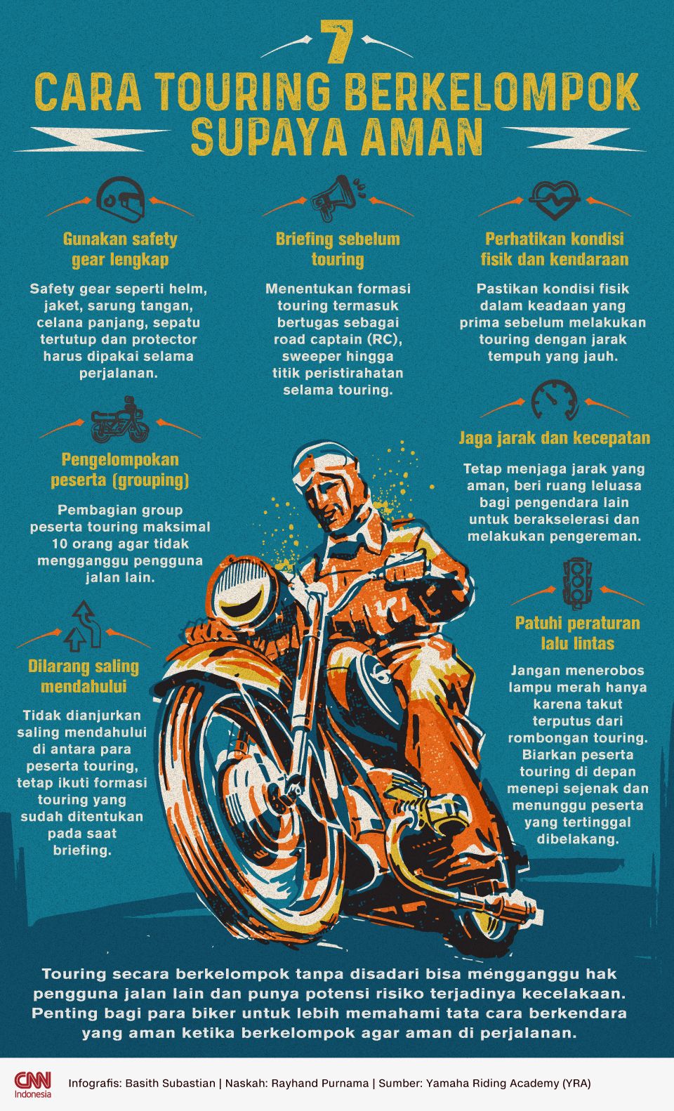 Infografis 7 Cara Touring Berkelompok Supaya Aman
