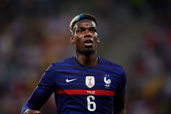 BUCHAREST, ROMANIA - JUNE 28: Paul Pogba of France looks on during the UEFA Euro 2020 Championship Round of 16 match between France and Switzerland at National Arena on June 28, 2021 in Bucharest, Romania. (Photo by Alex Caparros - UEFA/UEFA via Getty Images)