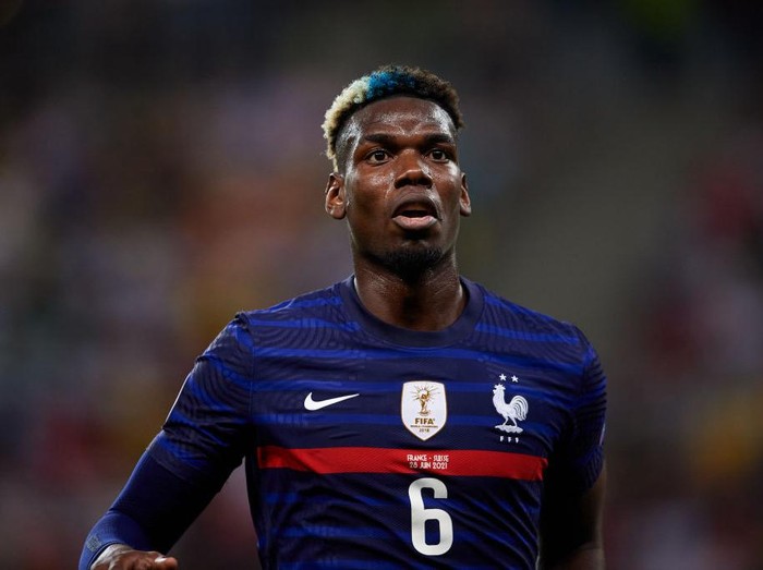 BUCHAREST, ROMANIA - JUNE 28: Paul Pogba of France looks on during the UEFA Euro 2020 Championship Round of 16 match between France and Switzerland at National Arena on June 28, 2021 in Bucharest, Romania. (Photo by Alex Caparros - UEFA/UEFA via Getty Images)