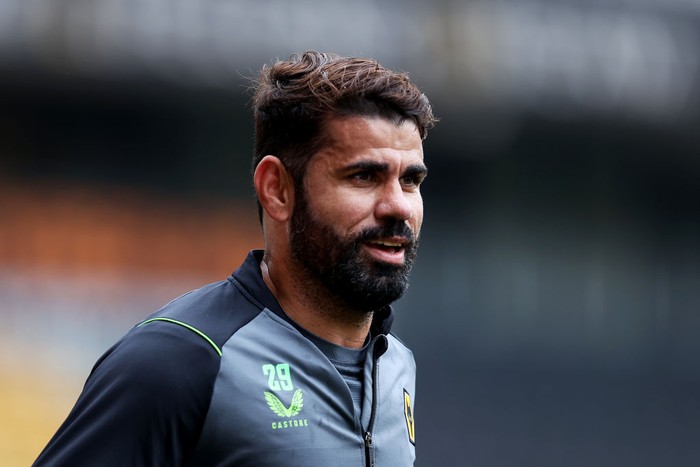 WOLVERHAMPTON, ENGLAND - SEPTEMBER 14: Diego Costa of Wolverhampton Wanderers looks on during a Wolverhampton Wanderers Training Session at Molineux on September 14, 2022 in Wolverhampton, England. (Photo by Jack Thomas - WWFC/Wolves via Getty Images)