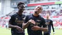 Hal serupa dilakukan pemain asal Brasil lain yang main di Liga Inggris, Gabriel Jesus. Ia pun berjoget usai bikin gol. Foto: Getty Images/Richard Heathcote