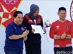Citra Febrianti Dapat Tambahan Bonus Rp 100 Juta dari Erick Thohir