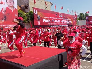Hadir di Semarang, Puan Senam Bareng Ribuan Perempuan Jateng