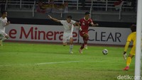 Indonesia mencetak gol ketiga melalui kaki Rabbani Tasnim lima menit sebelum waktu normal habis. (Foto: Deny Prasetyo Utomo/detikcom)