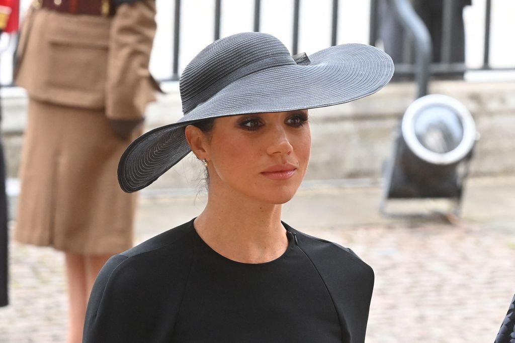 The Queen's funeral at Westminster Abbey - West Gate - Pictured is Meghan, Duchess of Sussex, September 19, 2022. Geoff Pugh/Pool via REUTERS
