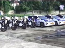 Ratusan Mobil dan Motor Listrik Polisi Kawal KTT G20 Bali