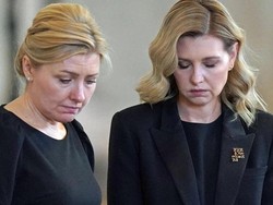 Begini Raut Muka Ibu Negara Ukraina Saat Melayat ke Ratu Elizabeth