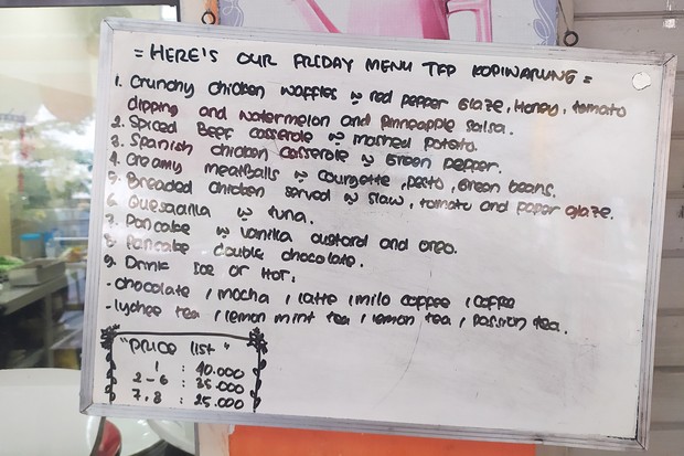 Tampilan Menu di TFP Kopi Warung / foto: dok. pribadi Tampilan Menu di TFP Kopi Warung