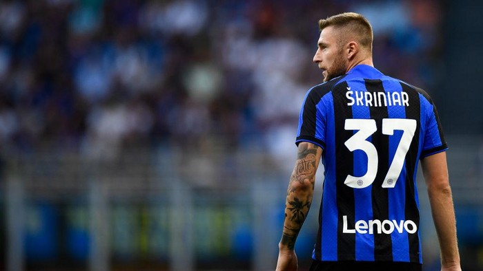 Milan Skriniar of FC Internazionale during the Serie A match between FC Internazionale and Torino FC at Stadio Giuseppe Meazza, Milan, Italy on 10 September 2022. (Photo by Giuseppe Maffia/NurPhoto via Getty Images)