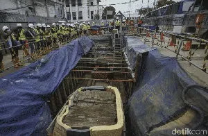 Terkini! Wujud Saluran Air Kuno di Proyek MRT Glodok