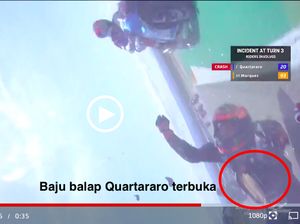 Ternyata Ini Sebabnya Baju Balap Quartararo Terbuka saat Crash di MotoGP Aragon Ternyata Ini Sebabnya Baju Balap Quartararo Terbuka saat Crash di MotoGP Aragon