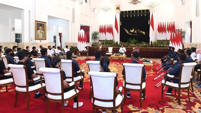 Presiden Joko Widodo menerima Timnas Sepakbola Amputasi menjelang keberangkatan ke Piala Dunia 2022.
