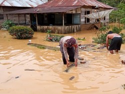 Gegara Sungai Meluap, 147 Rumah Warga di Madina Terendam Banjir