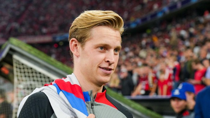 MUNCHEN, GERMANY - SEPTEMBER 13: Frenkie de Jong of Barcelona during the UEFA Champions League group C match between Bayern Munchen and Barcelona at Allianz Arena on September 13, 2022 in Munchen, Germany (Photo by Geert van Erven/Orange Pictures/BSR Agency/Getty Images)