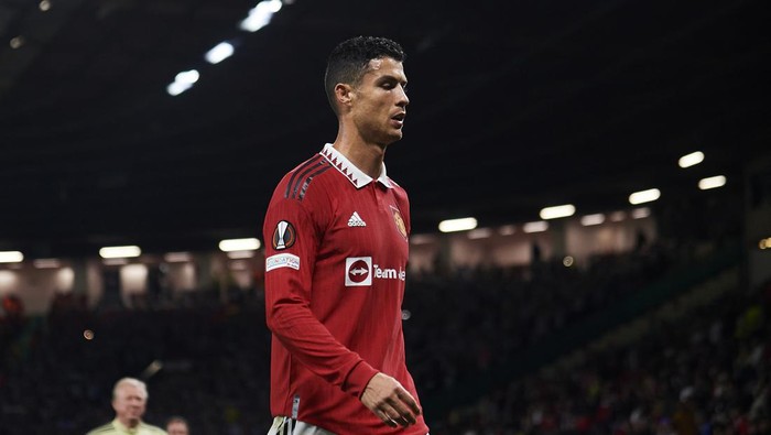 Cristiano Ronaldo Centre-Forward of Manchester United and Portugal during the UEFA Europa League group E match between Manchester United and Real Sociedad at Old Trafford on September 8, 2022 in Manchester, United Kingdom. (Photo by Jose Breton/Pics Action/NurPhoto via Getty Images)