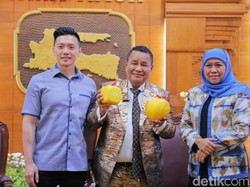 Khofifah Pamer Buah-buahan Belakang Grahadi ke Hotman, Ada Melon Bentuk Love